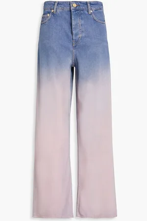 Ganni Dégradé high-rise wide-leg jeans - Blue