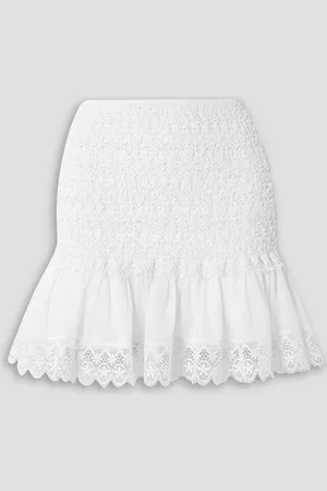 CHARO RUIZ IBIZA Fleur guipure lace and cotton-blend voile mini skirt