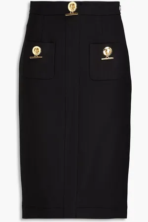 Moschino Embellished grain de poudre pencil skirt
