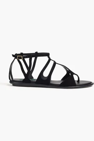 Puccini Laser-cut suede sandals