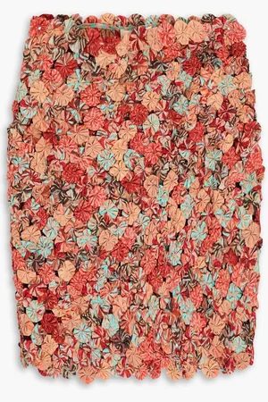 ULLA JOHNSON Ariella floral-appliquéd cotton and silk-blend mini skirt