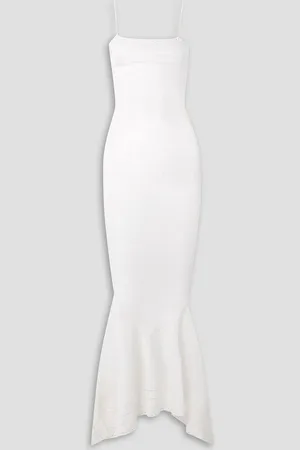 ALEXANDRE VAUTHIER Perforated stretch-knit gown - White