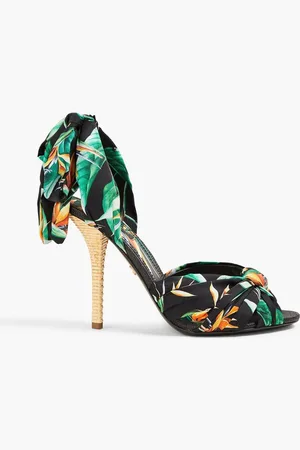 Dolce & Gabbana Knotted floral-print twill sandals