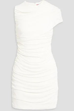 Halston Heritage Sarina ruched stretch-jersey mini dress - White