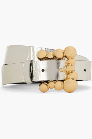 Sandro Metallic textured-leather belt - Metallic