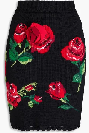 Dolce & Gabbana Jacquard-knit wool and cashmere-blend skirt