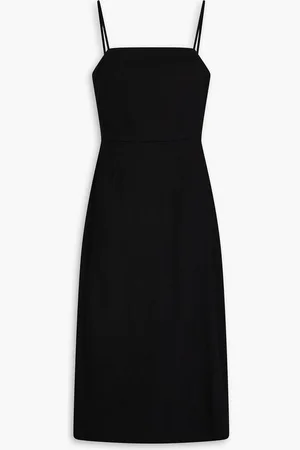 THEORY Linen-blend crepe midi dress