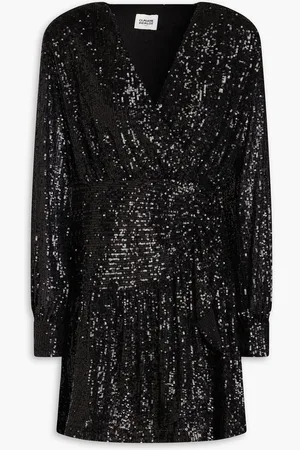 Claudie Pierlot Draped sequined tulle mini dress