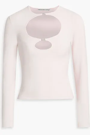 Alexander Wang Cutout stretch-jersey top - Pink