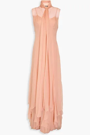 Alberta Ferretti Silk-voile gown - Pink