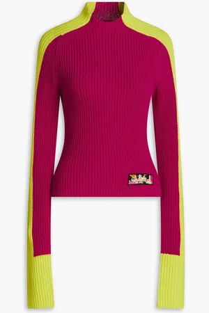 Puccini Two-tone ribbed wool sweater - Purple