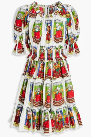 Dolce & Gabbana Ruffled printed cotton-poplin dress