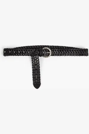 Maje Studded leather belt