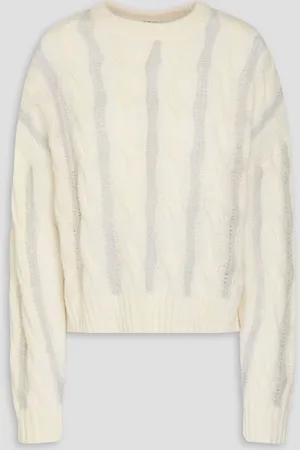 NAADAM Cable-knit merino wool and cashmere-blend sweater - White