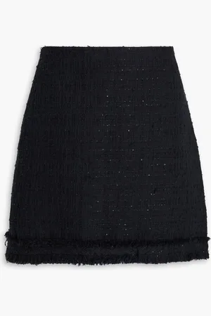 VERSACE Sequin-embellished cotton-blend tweed mini skirt