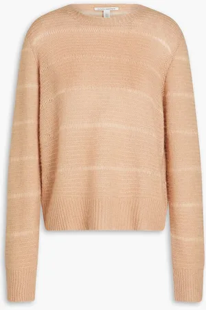 AUTUMN CASHMERE Cashmere and silk-blend sweater - Neutral