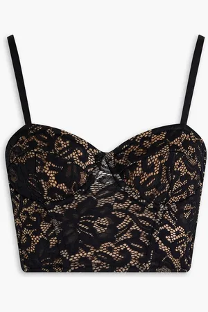 ROTATE Cropped lace bustier top
