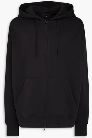 Y-3 Logo-print French cotton-terry drawstring hoodie