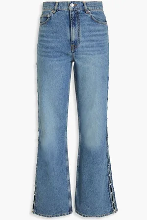 Maje Cutout high-rise straight-leg jeans - Blue