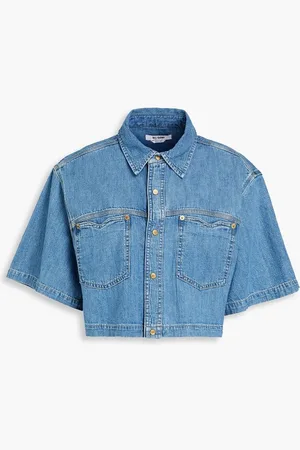 RE/DONE Cropped denim shirt - Blue