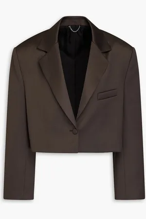 MAGDA BUTRYM Cropped wool blazer - Brown