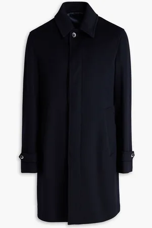 HERNO Wool and cashmere-blend felt coat - Blue