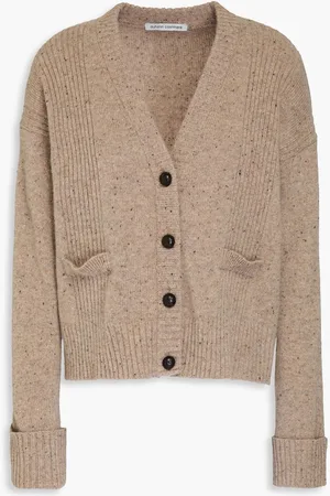 AUTUMN CASHMERE Donegal ribbed cashmere cardigan - Neutral