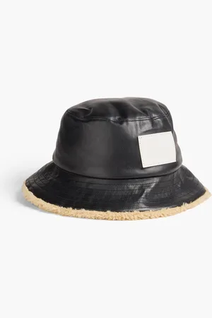Maison Margiela Appliquéd faux leather bucket hat