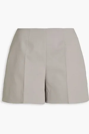 tibi Stretch-cotton twill shorts - Gray