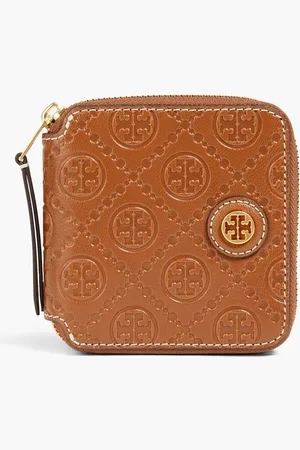 Tory Burch Embossed leather wallet - Brown