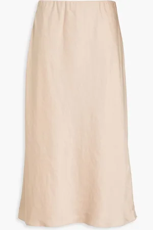 THEORY Satin midi skirt - Neutral