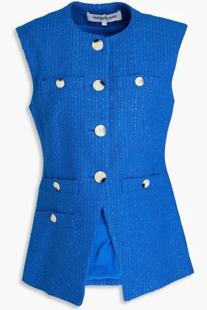 VERONICA BEARD Tamara cotton-blend tweed vest - Blue