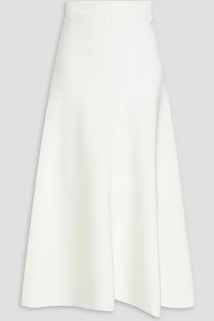 Giorgio Armani Ribbed jersey midi skirt - White