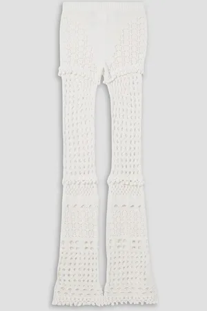 Retrofete Kyla iridescent crochet-knit cotton-blend straight-leg pants