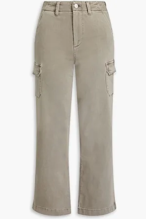 Paige Carly cropped high-rise cargo jeans - Neutral