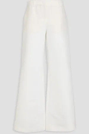 Moschino Cotton-twill wide-leg pants - White