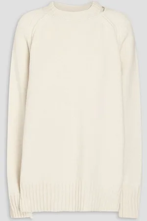 Rohe Cutout merino wool and cashmere-blend sweater - White