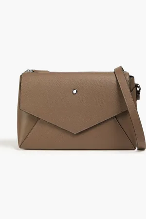 Montblanc Textured-leather messenger bag - Brown
