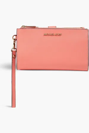 Michael Kors Textured-leather continental wallet - Orange