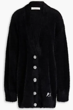 Serafini Embroidered brushed knitted cardigan