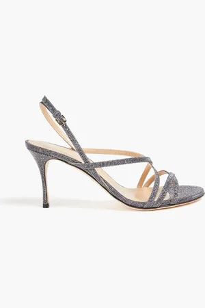 Sergio Rossi Lamé slingback sandals - Metallic