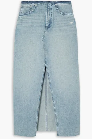 RAG&BONE Clara denim midi skirt - Blue