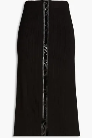 Maje Ribbed-knit midi skirt