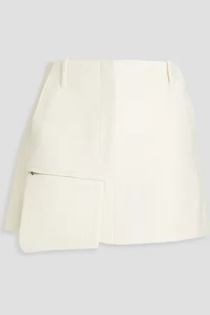 tibi Brushed wool-blend mini skirt - White