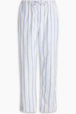 DEREK ROSE Striped cotton-flannel pajama pants - Blue