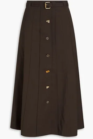REJINA PYO Noor wool-blend midi skirt - Brown