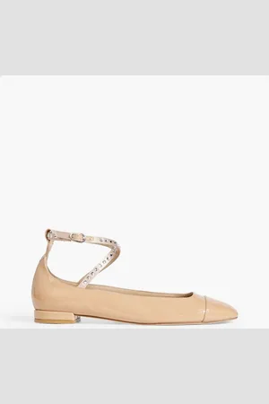 Stuart Weitzman Eden crystal-embellished patent-leather ballet flats