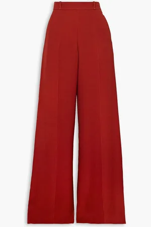 Chloé Belted crepe wide-leg pants - Brown