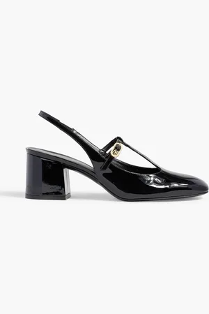 Stuart Weitzman Jane patent-leather slingback pumps