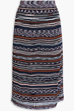 Missoni Space-dyed ribbed-knit skirt